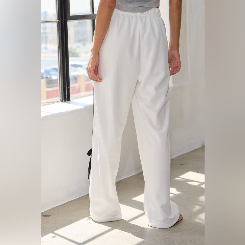White with Black Stripes Pants - Picture 3 of 6